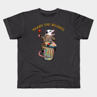 Trash the silence possum Opossum destroys the silence Drums and Screaming Kids T-Shirt